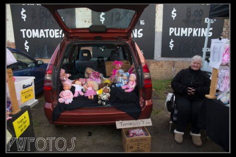 A car load of baby knitting on dolls