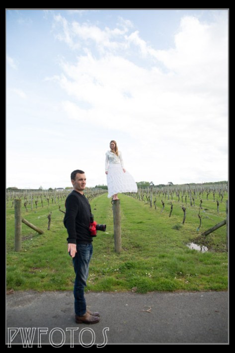 Richard explaining new styles of photos while our model balances on top of a fencepost