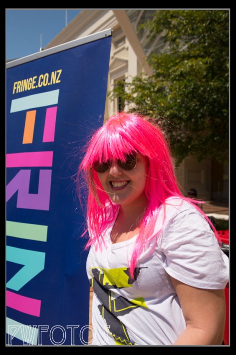 The bright colour hair was the initial attraction with this lady. Again permission was sought