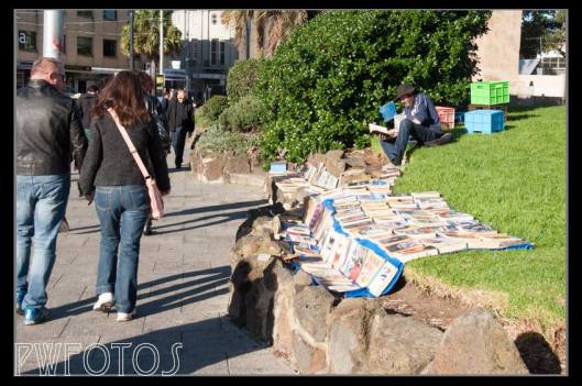 A street book seller at St Kildas