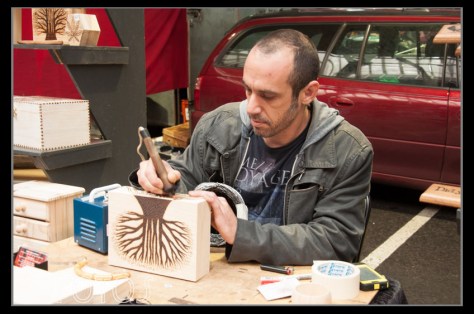While others are clearly locally made. This guy was producing very intricate designs burned into the wood