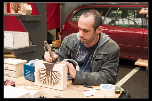 While others are clearly locally made. This guy was producing very intricate designs burned into the wood