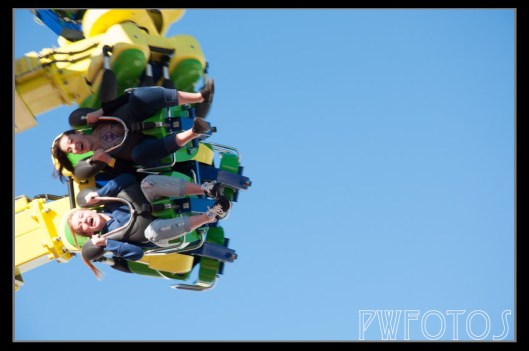 People enjoy the ride at Luna Park