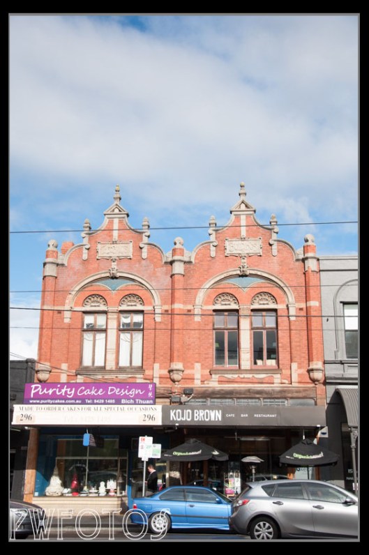 Many of the building in Fitzroy had elaborate facades but you could only see  them from across the road.