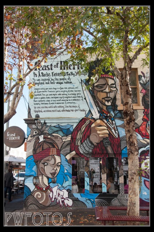 This very elaborate piece ran the whole length of a cafe