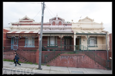Ornate facades can be see on many buildings. These ones are in the suburb of Seddon