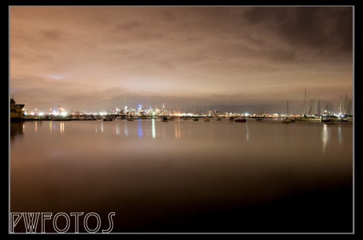 An expanded view of the city. There was too much light reflecting off the cloud to get a really dark image.