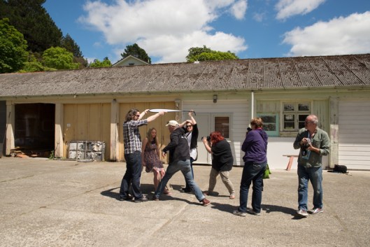 A group effort in using a reflector as a diffusion panel which shades the model