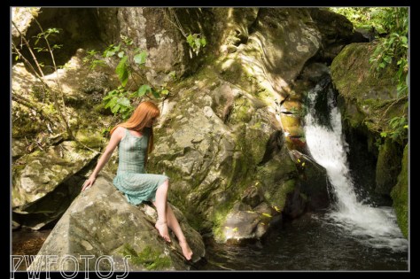 I have wanted to use this dress in a water shot for a while and given that this part of the fall is fully visible from the path made perfect sense.